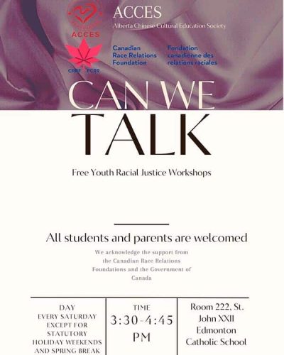 Can We Talk Youth Racial Justice Workshops Poster